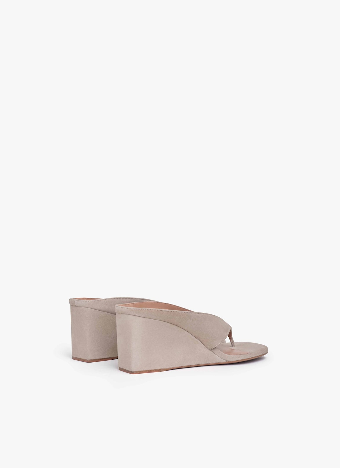 CUBE THONG MULES IN SUEDE GOATSKIN ALAÏA GREGE CUBE THONG MULES IN SUEDE GOATSKIN